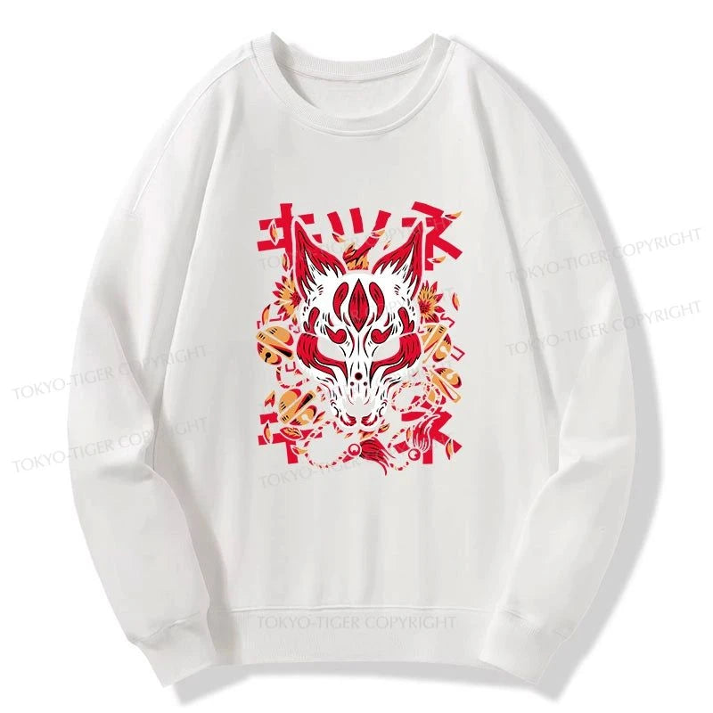 Tokyo-Tiger Japanese Kitsune Mask Sweatshirt