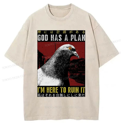 Tokyo-Tiger Pigeons That Want To Break The Plan Washed T-Shirt