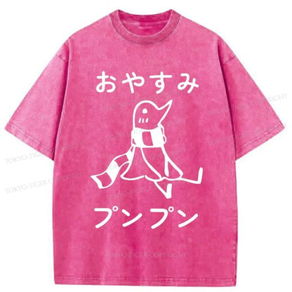 Tokyo-Tiger Good Night PunPun Washed T-Shirt