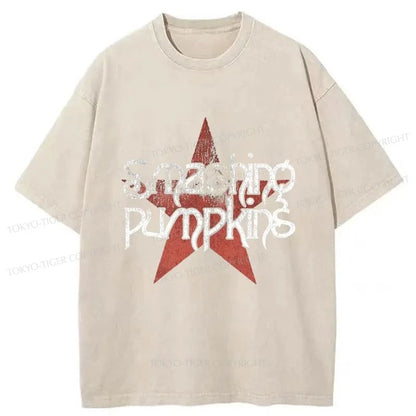 Tokyo-Tiger Smashing Pumpkins Logo Washed T-Shirt