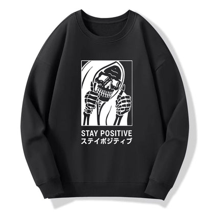 Tokyo-Tiger Stay Positive Skeleton Sweatshirt