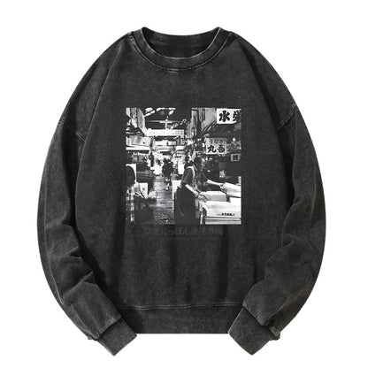 Tokyo-Tiger Tsukiji Fish Market Photo Washed Sweatshirt