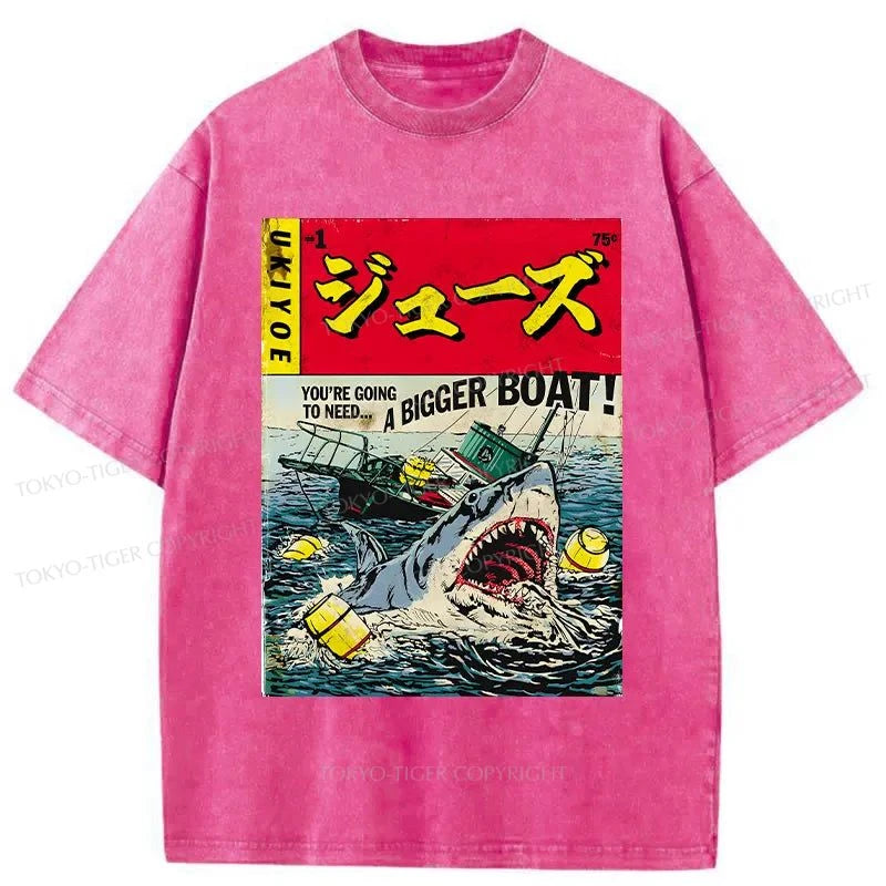 Tokyo-Tiger Killer Shark Poster Washed T-Shirt