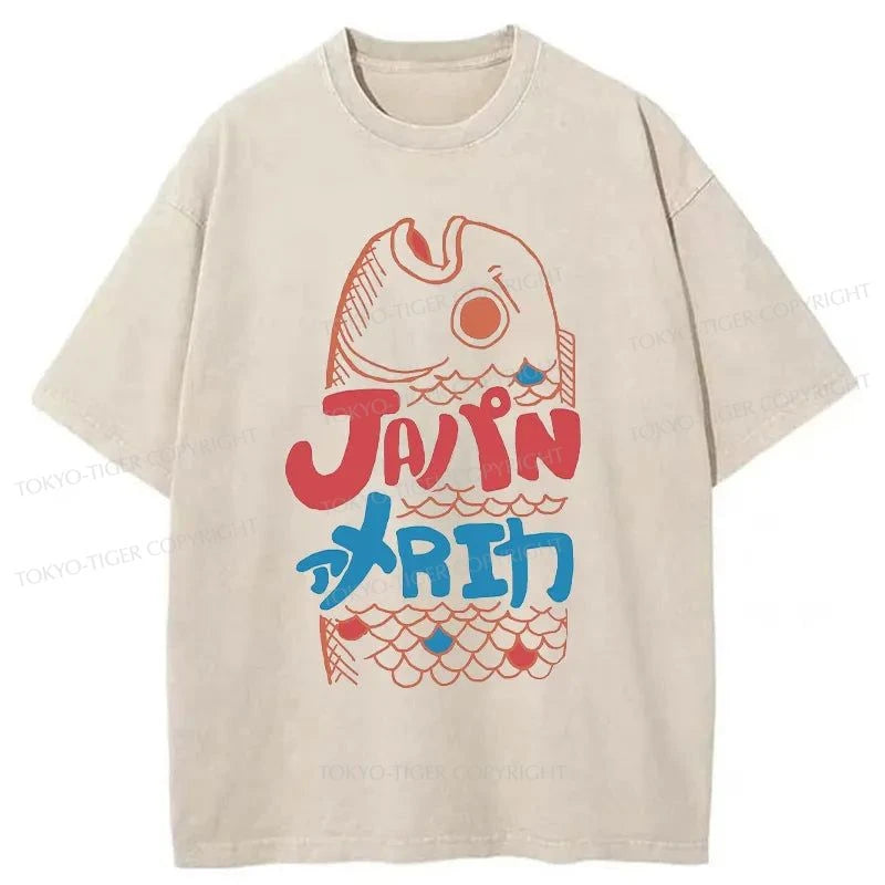 Tokyo-Tiger Japanese Fish Washed T-Shirt