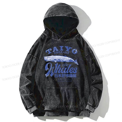 Tokyo-Tiger Japan Taiyo Whales Washed Hoodie