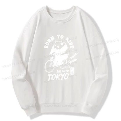 Tokyo-Tiger Pandas Ride Bicycles Sweatshirt