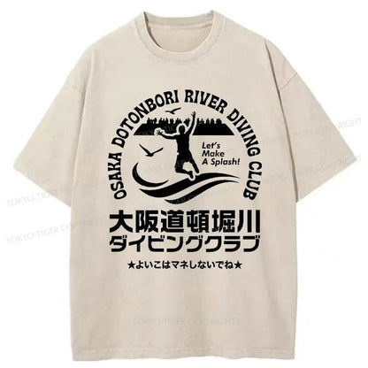 Tokyo-Tiger Osaka Dotonbori Diving Club Washed T-Shirt