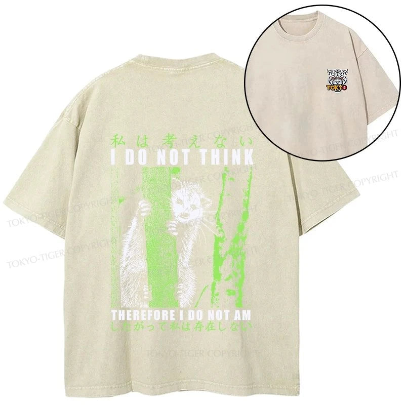 Tokyo-Tiger Stupid Possum Japan Front Back Washed T-Shirt