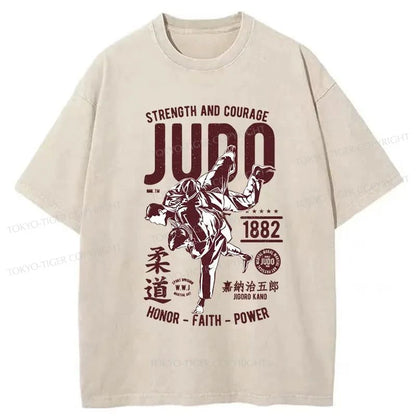 Tokyo-Tiger JUDO Japanese Washed T-Shirt