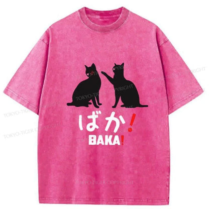 Tokyo-Tiger Funny Japanese Cat Washed T-Shirt