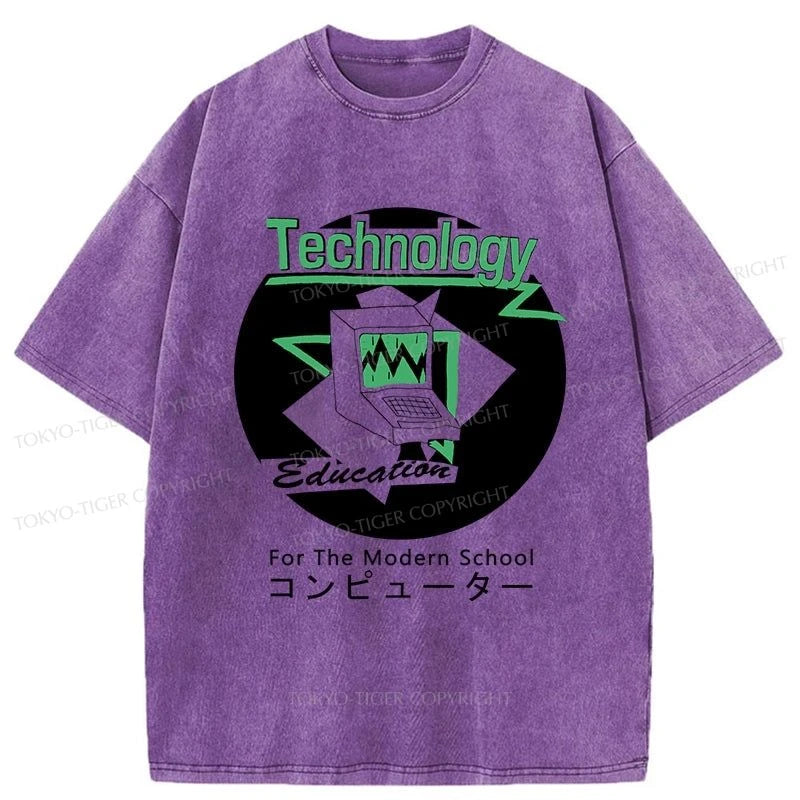 Tokyo-Tiger Technology For The Modern School Washed T-Shirt