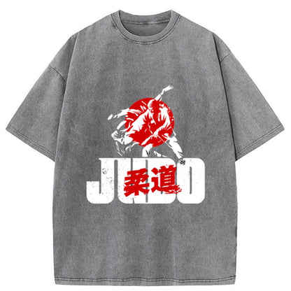 Tokyo-Tiger Judo Janpanese Kanji Washed T-Shirt
