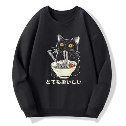 Tokyo-Tiger Cats Eat Ramen Noodles Sweatshirt