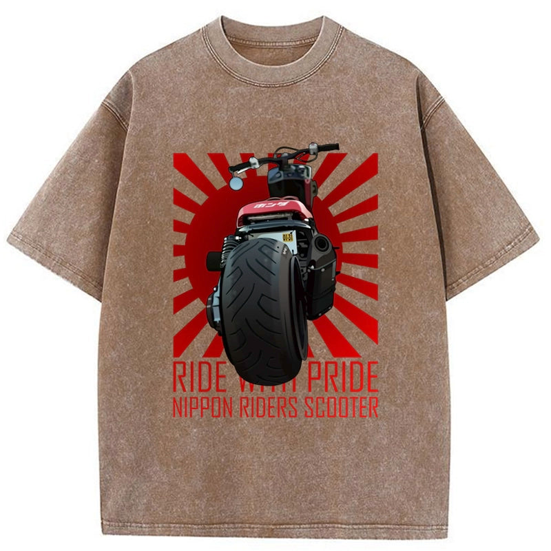 Tokyo-Tiger Scooter Japan Washed T-Shirt