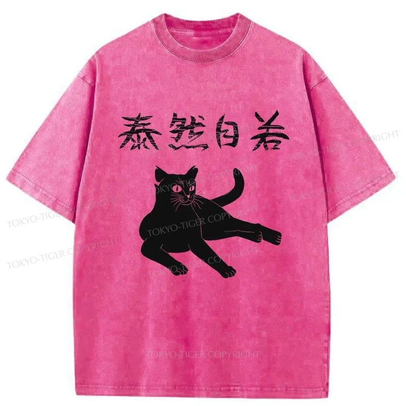 Tokyo-Tiger Cozy Cat Japanese Washed T-Shirt