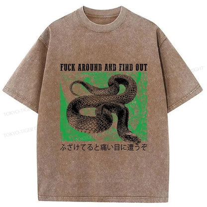 Tokyo-Tiger Cold And Heartless Snake Washed T-Shirt