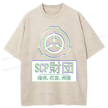 Tokyo-Tiger SCP Foundation Logo Washed T-Shirt