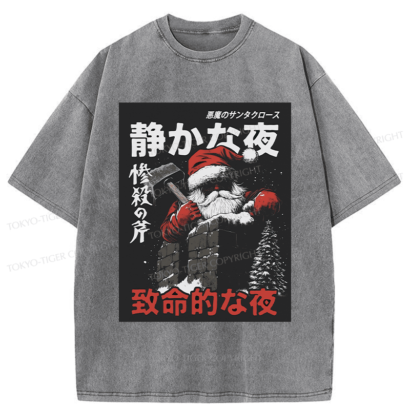 Tokyo-Tiger Not So Silent Night Washed T-Shirt