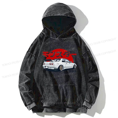 Tokyo-Tiger Monster. Skyline R32 GTR Washed Hoodie