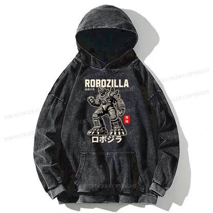 Tokyo-Tiger RoboZilla Manga Japanese Washed Hoodie