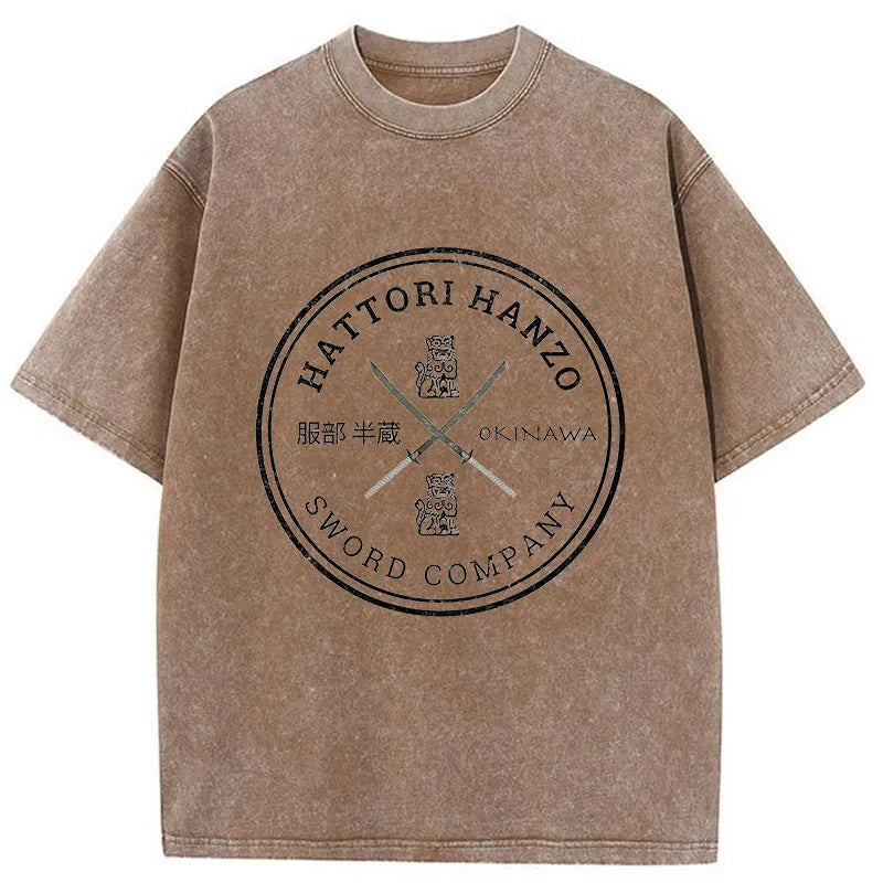 Tokyo-Tiger Hattori Hanzo Sword Company Washed T-Shirt
