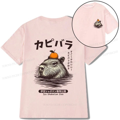 Tokyo-Tiger Capybara Hot Spring Front Back Classic T-Shirt