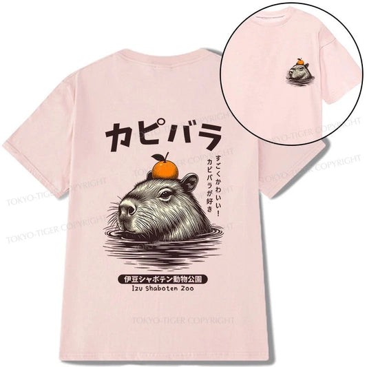 Tokyo-Tiger Capybara Hot Spring Front Back Classic T-Shirt