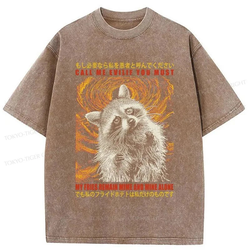 Tokyo-Tiger Greedy Raccoon Japanese Washed T-Shirt