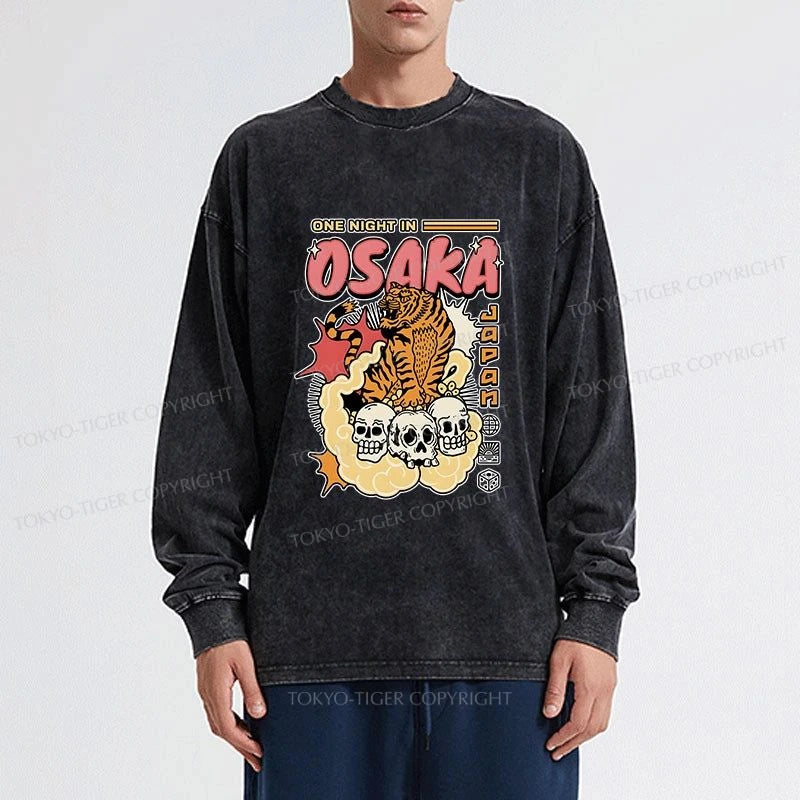 Tokyo-Tiger Osaka Tiger Washed Long Sleeve T-Shirt