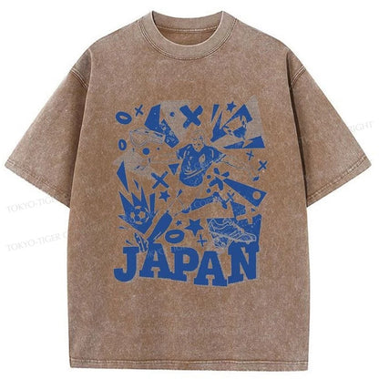 Tokyo-Tiger Japanese Football Retro Soccer Washed T-Shirt