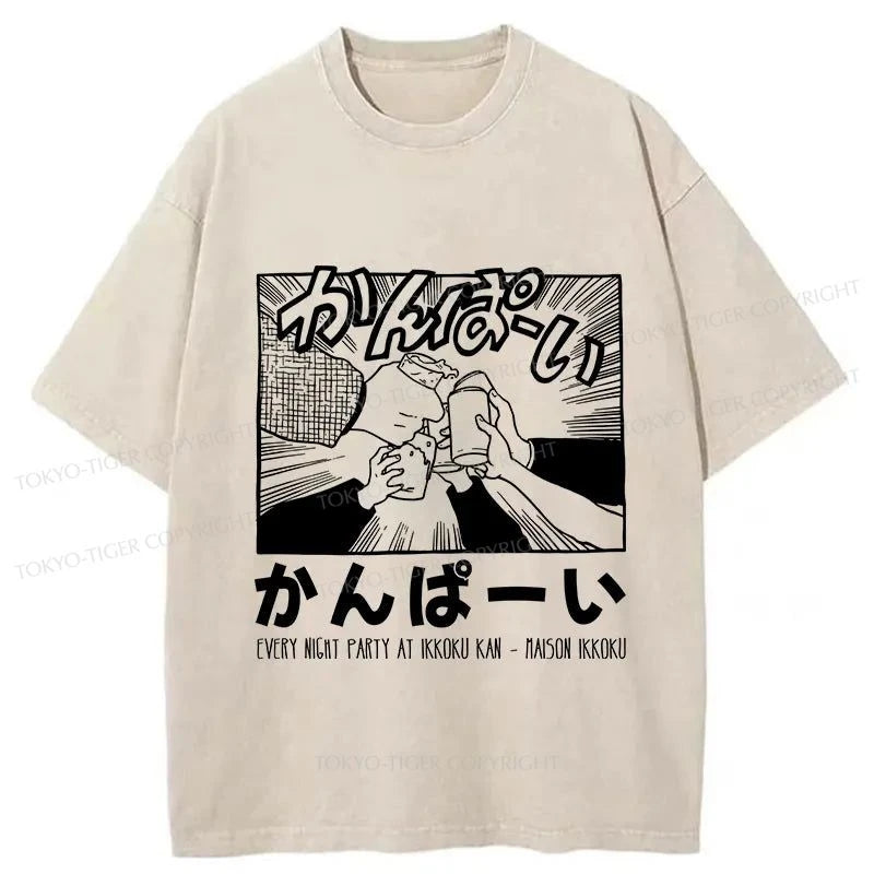 Tokyo-Tiger Let's Drink Japanese Washed T-Shirt