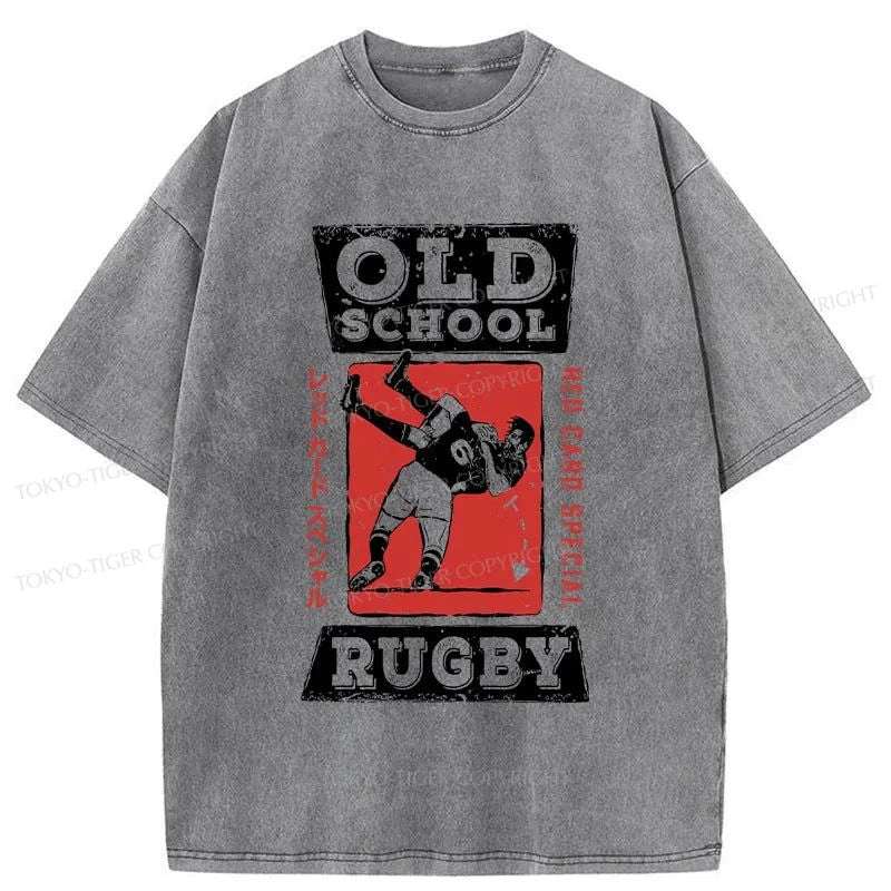 Tokyo-Tiger Old School Rugby Washed T-Shirt