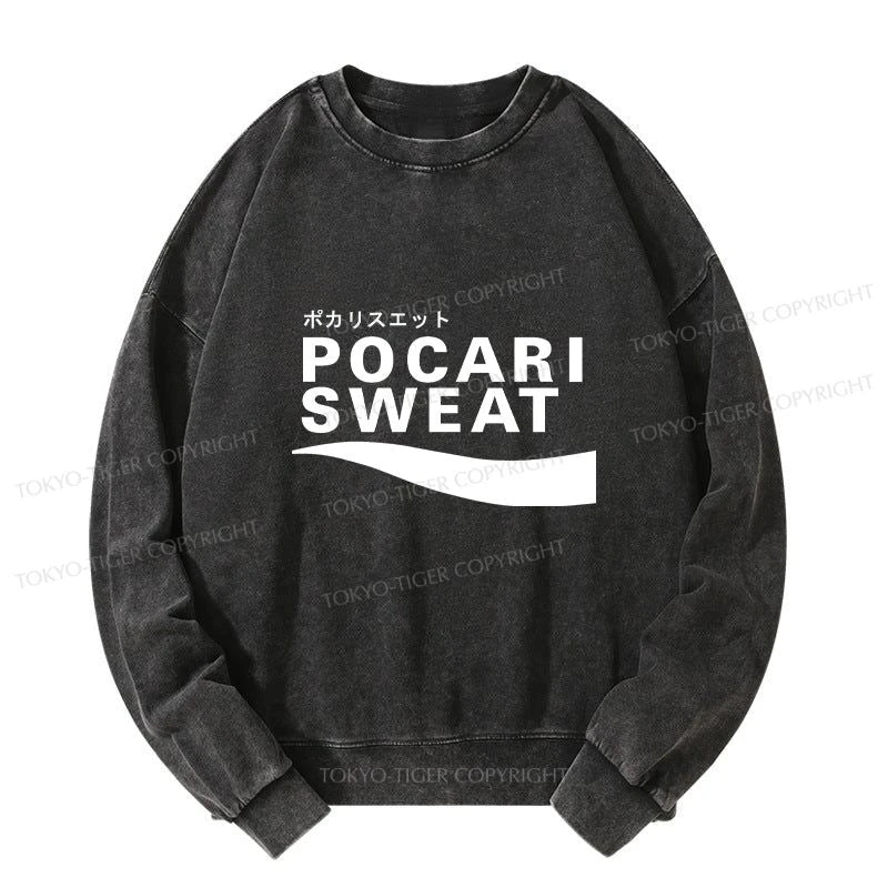 Tokyo-Tiger Japanese Pocari Sweat Logo Washed Sweatshirt