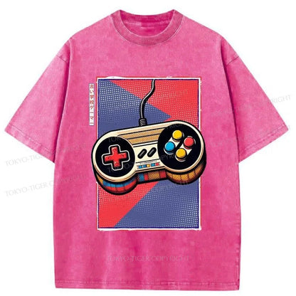 Tokyo-Tiger Gamepad Japanese Washed T-Shirt