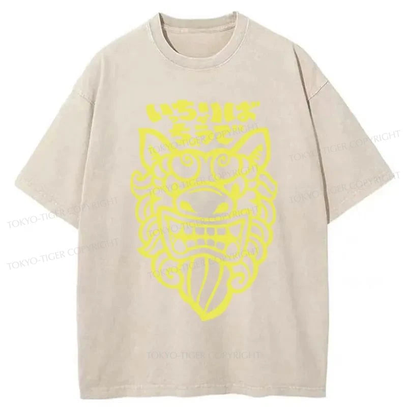 Tokyo-Tiger Okinawan Stone Lion Washed T-Shirt