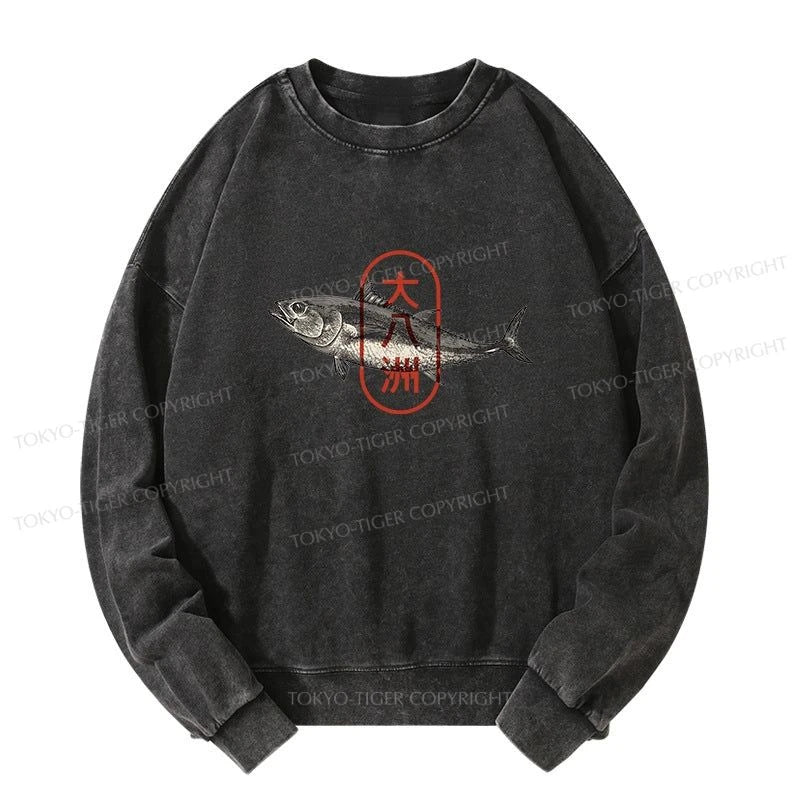 Tokyo-Tiger Oyashima Sushi Logo Washed Sweatshirt