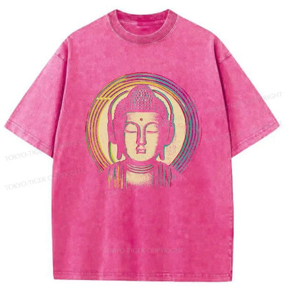 Tokyo-Tiger Buddha With Headphones Washed T-Shirt