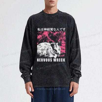 Tokyo-Tiger Nervous Wreck Washed Long Sleeve T-Shirt