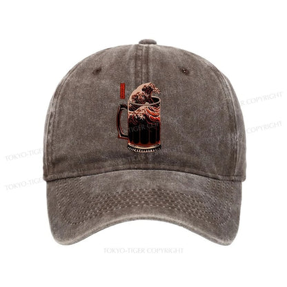 Tokyo-Tiger The Great Wave Of Beer Japanese Washed Cap