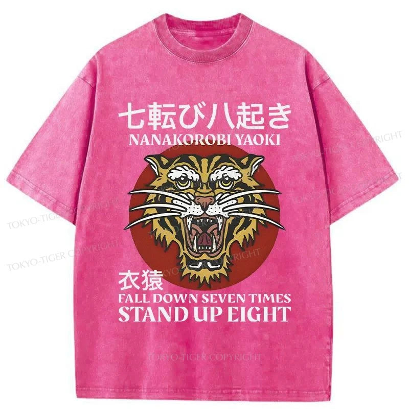 Tokyo-Tiger Retro Tiger Japanese Washed T-Shirt