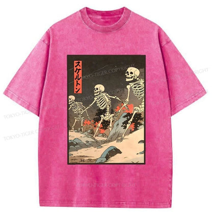 Tokyo-Tiger Japanese Rising Skeletons Washed T-Shirt