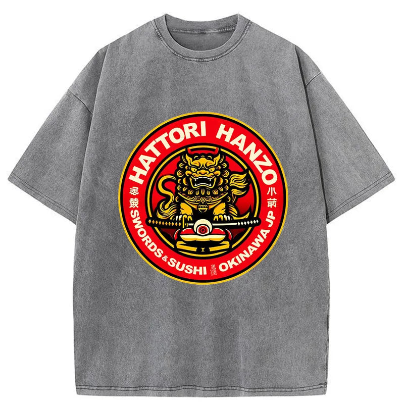 Tokyo-Tiger Hattori Hanzo - Swords Sushi Washed T-Shirt