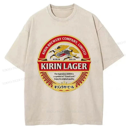 Tokyo-Tiger Kirin Ichiban Beer Logo Japan Washed T-Shirt