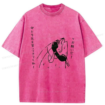 Tokyo-Tiger A Fish On The Phone Washed T-Shirt