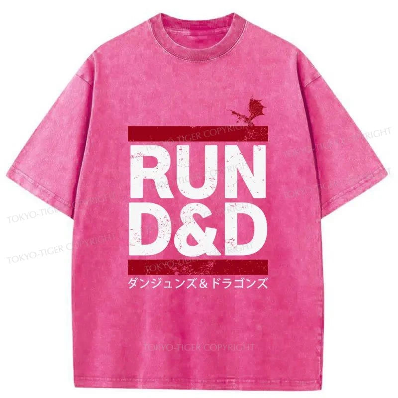 Tokyo-Tiger Run D&D Game Japanese Washed T-Shirt