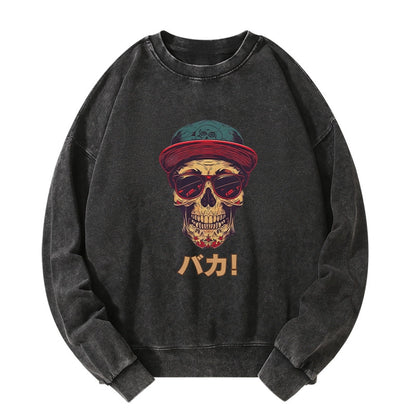 Tokyo-Tiger Fashion Skull Japanese Washed Sweatshirt