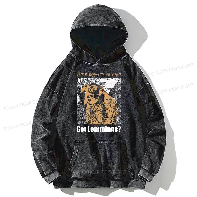 Tokyo-Tiger Do You Have Lemmings Japanese Washed Hoodie