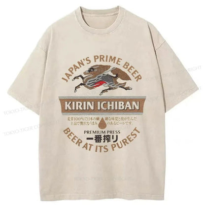 Tokyo-Tiger Kirin Ichiban Beer Japan Washed T-Shirt