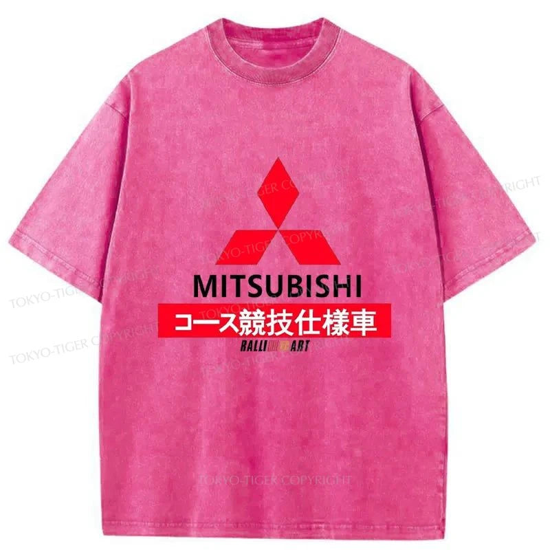 Tokyo-Tiger Mitsubishi Logo Japanese Washed T-Shirt