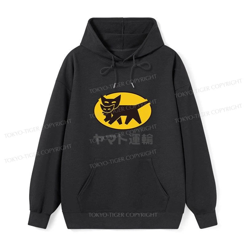 Tokyo-Tiger Black Cat Transport Pattern Japanese Classic Hoodie